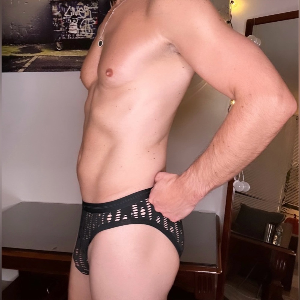 Capsule Mesh Lace Brief in Black (Medium) - Picture 3 of 16